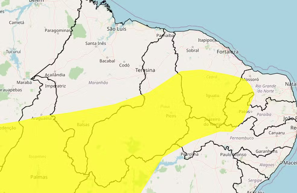 Inmet emite alerta para o Piauí nesta terça-feira (28)