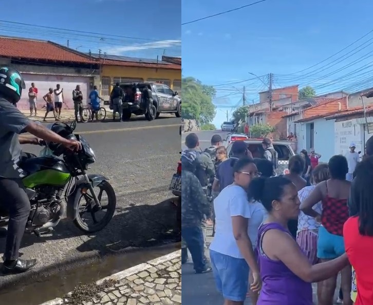 O caso chocou moradores, que se reuniram em frente à casa onde o crime ocorreu