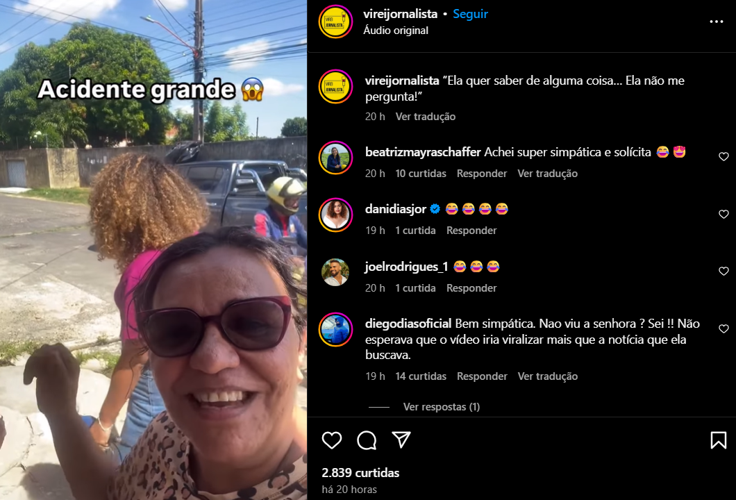 Bastidor de cobertura jornalística em Teresina foi parar no perfil @vireijornalista