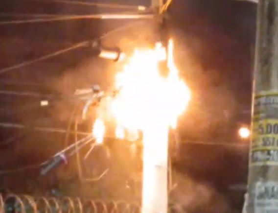 Poste de energia elétrica na zona Sudeste de Teresina