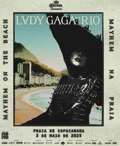 Lady Gaga confirma show gratuito na Praia de Copacabana em maio deste ano