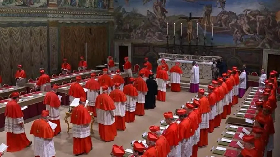 Cardeais reunidos na Capela Sistina para a eleição do futuro Papa