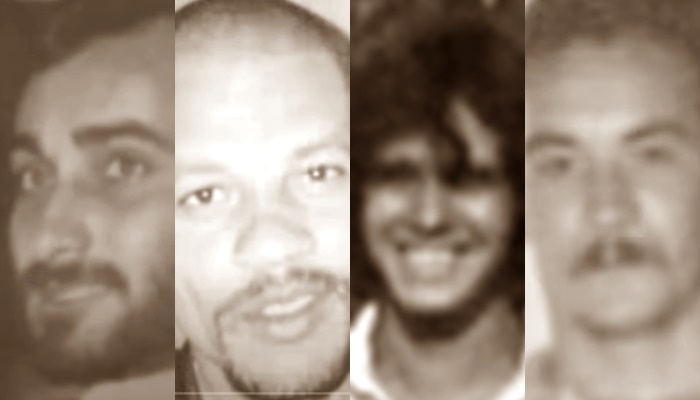 As vítimas da chacina: os empresários Luís Paulo Cronemberg, Vanderli Correia da Silva, Aires José da Silva e o motorista Manoel Pereira