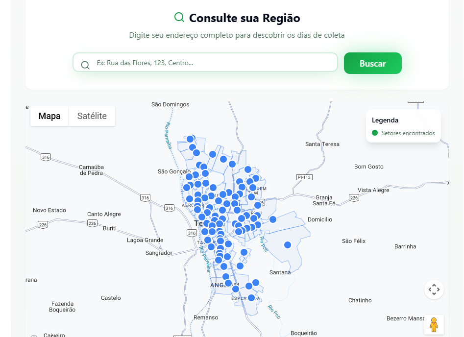 Novo serviço online permite consultar dias e horários da coleta de lixo domiciliar