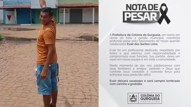 Evair dos Santos Lima, de 32 anos, foi morto com três tiros na cabeça