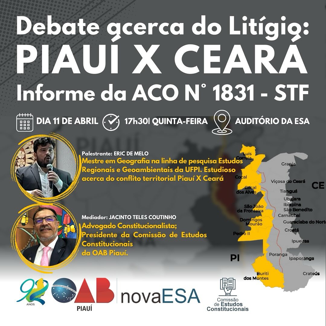 Debate sobre o Litígio Piauí x Ceará na ESA Piauí