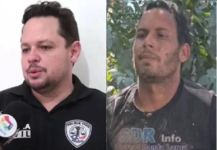 Delgado Márcio Mendes (à esquerda) foi assassinado por Leandro Silva (à direita)