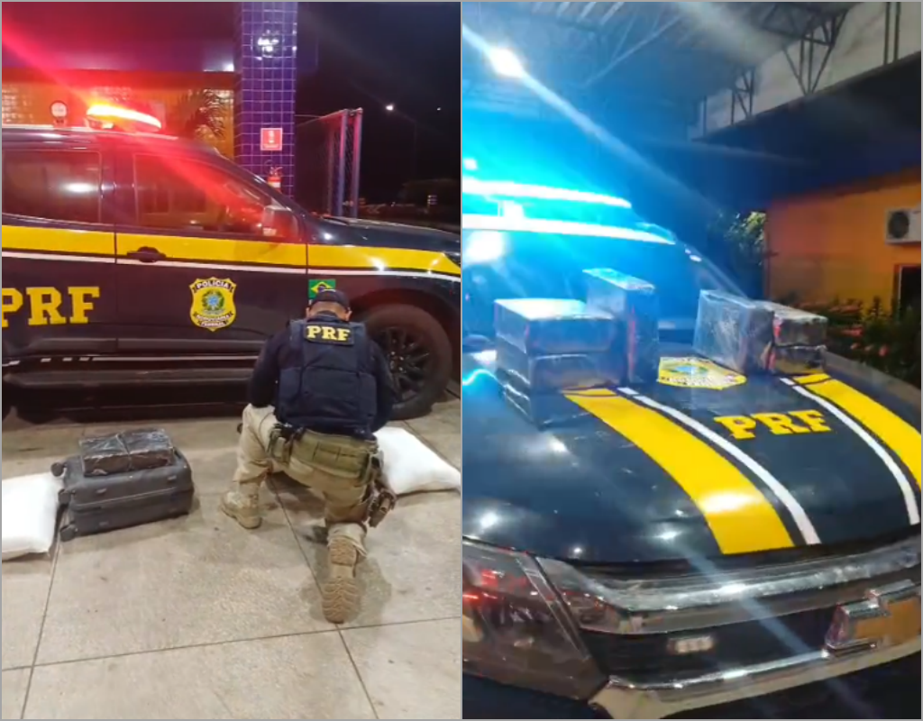 Drogas estavam dentro das malas da mulher