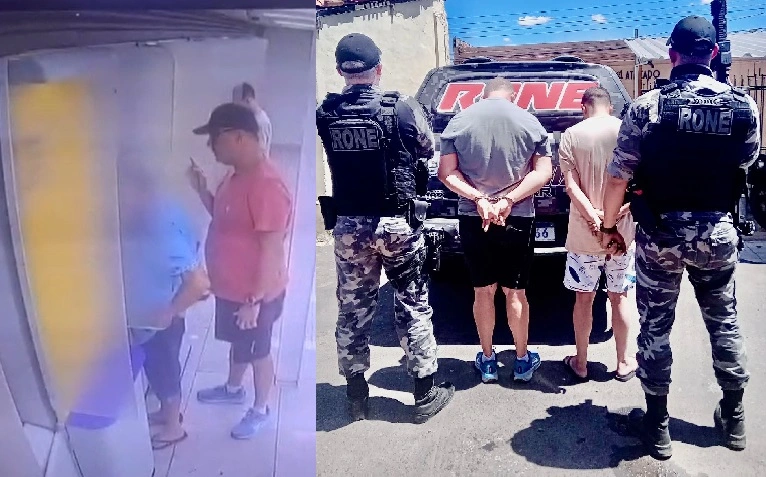 Os suspeitos foram presos depois de saírem de uma agência bancária