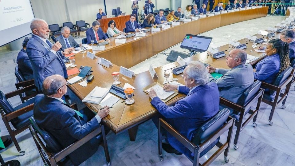 Lula durante reunião ministerial no Palácio do Planalto