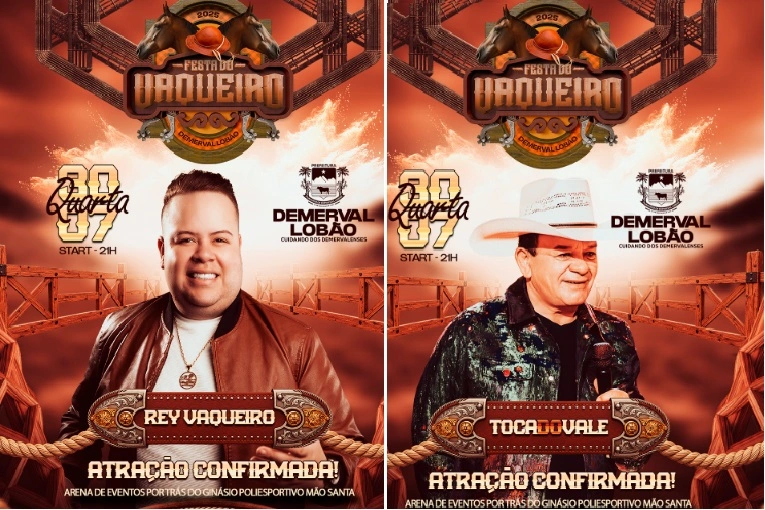Demerval Lobão recebe os cantores Rey Vaqueiro e Toca do Vale na Festa do Vaqueiro