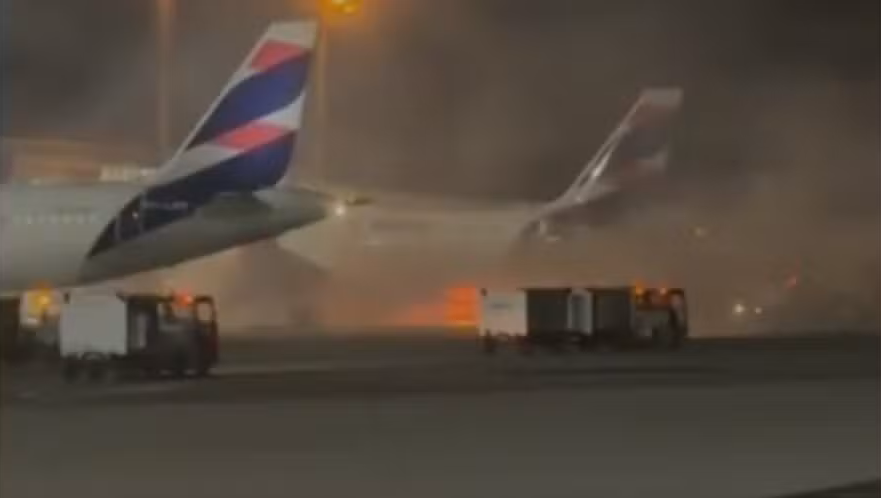 Aeronave da LATAM foi evacuada após incêndio em equipamento no solo