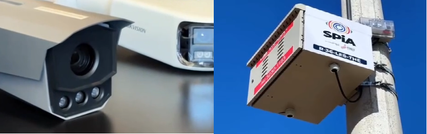 Câmera de monitoramento e Poste Inteligente
