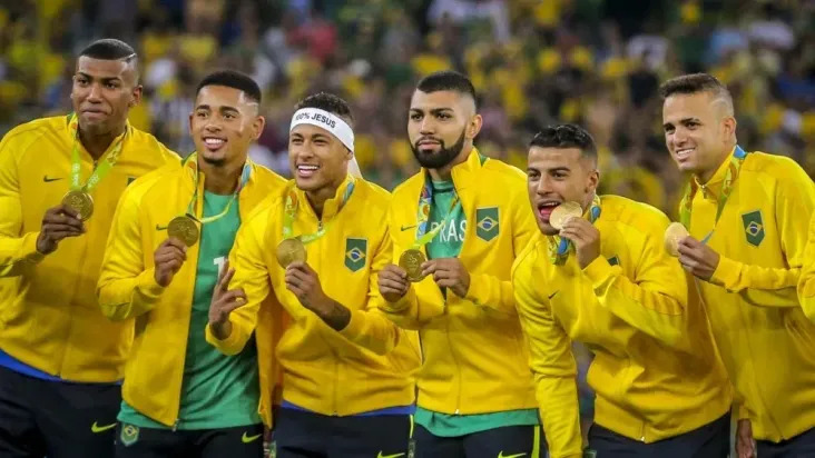 Seleção Brasileira na conquista do ouro inédito no Maracanã