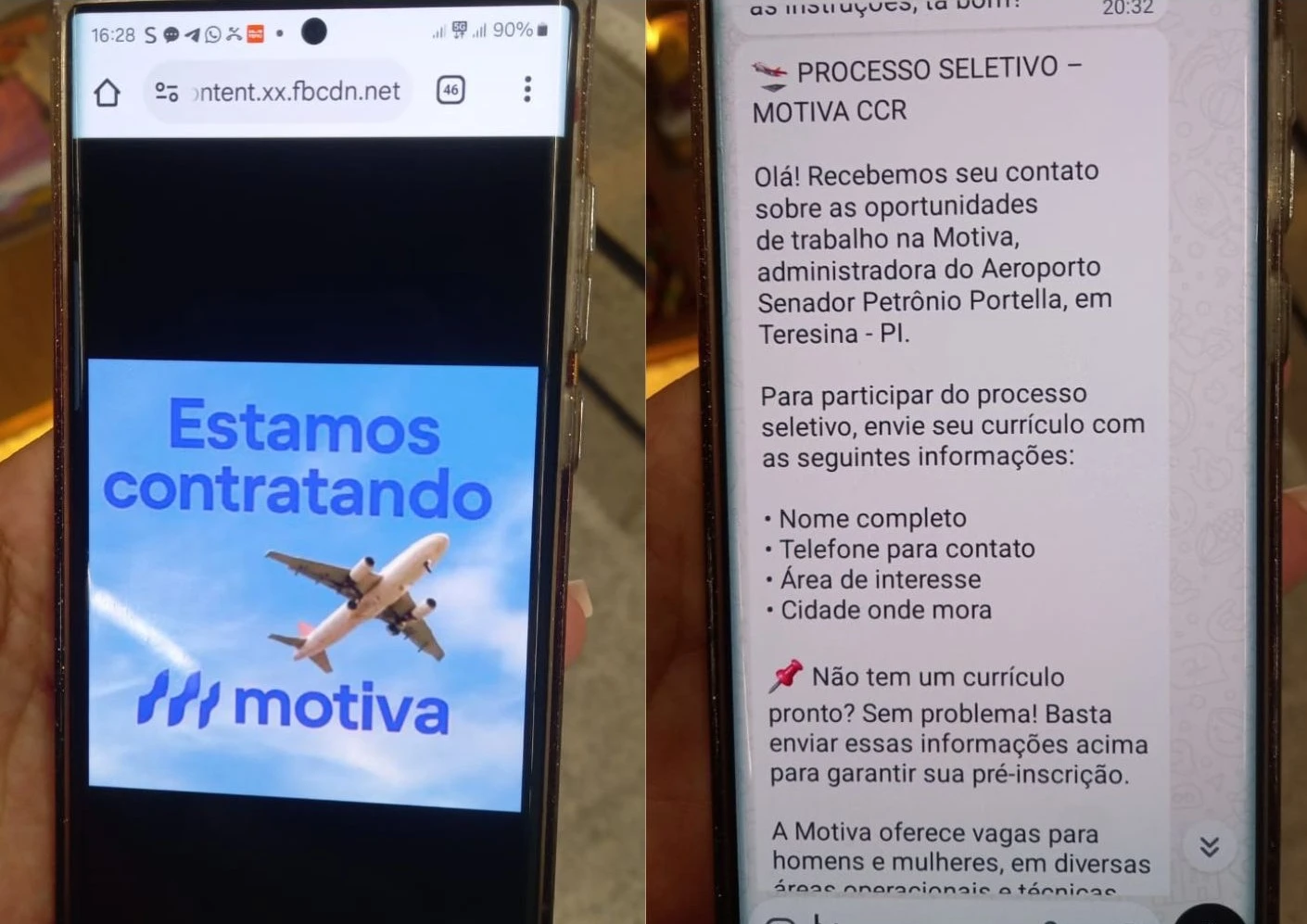 Golpistas abordam vítimas por aplicativos de mensagem com promessa de falso emprego no Aeroporto de Teresina