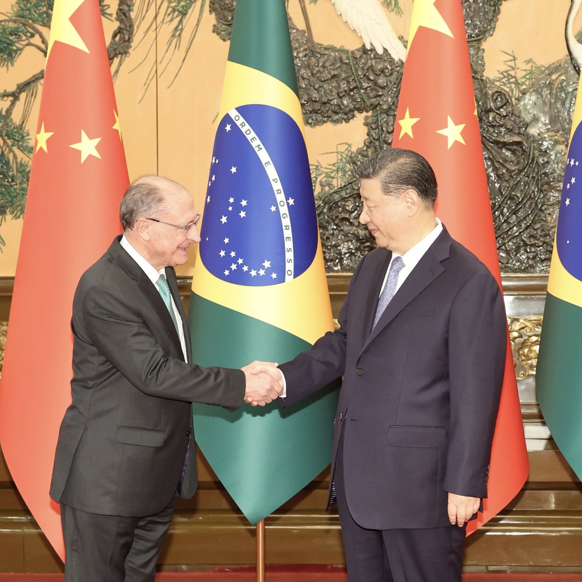 Geraldo Alckmin em encontro com o presidente chinês Xi Jinping