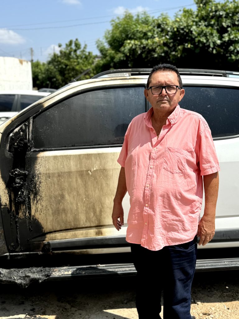 Criminosos jogaram coquetel molotov no carro do candidato a vice-prefeito de Pio IX, Humberto Simões