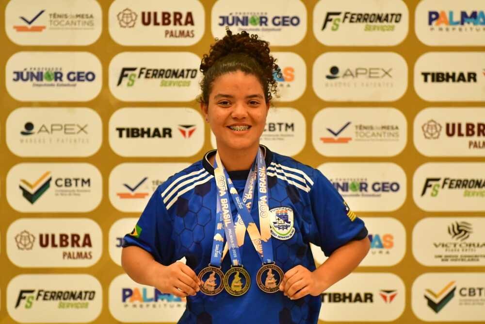 Piauiense Maria Grazzyelle, destaque na Taça Brasil de tênis de mesa.