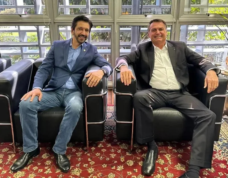 Candidato à reeleição em SP, Ricardo Nunes (MDB) e ex-presidente da República, Jair Bolsonaro (PL)
