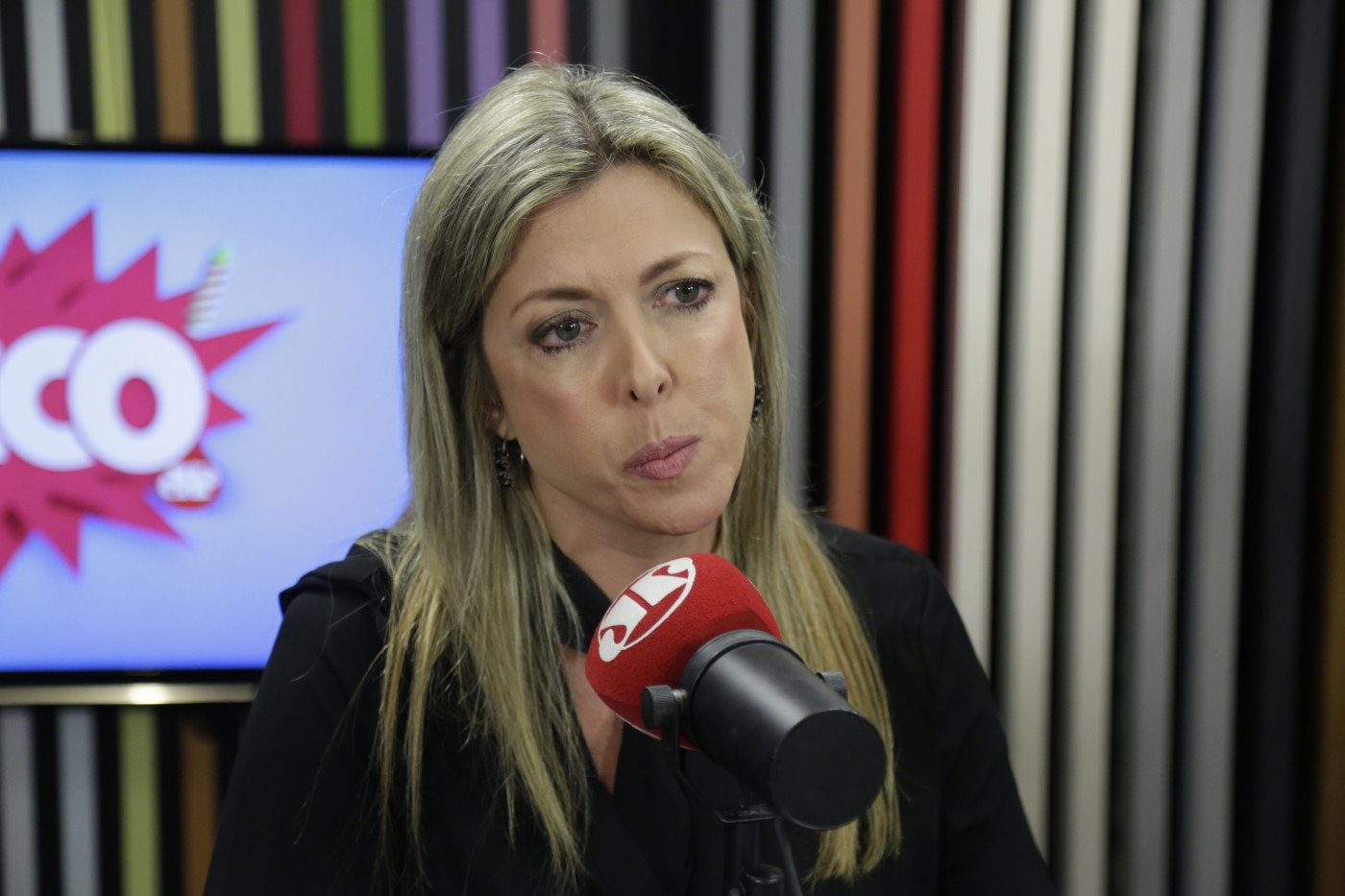A procuradora Thaméa Danelon durante programa da Jovem Pan