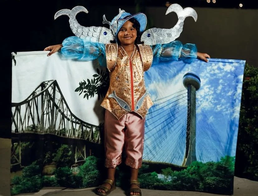 Lucas Aryel, 5 anos, no desfile do concurso de beleza Mini Miss Piauí 2025