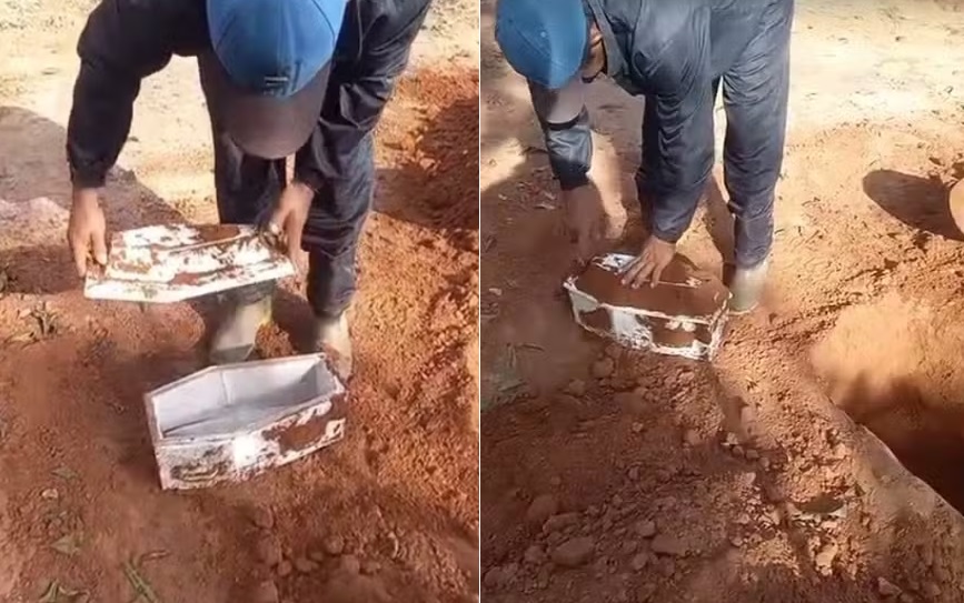 Caixão é enterrado sem corpo de bebê e polícia é acionada