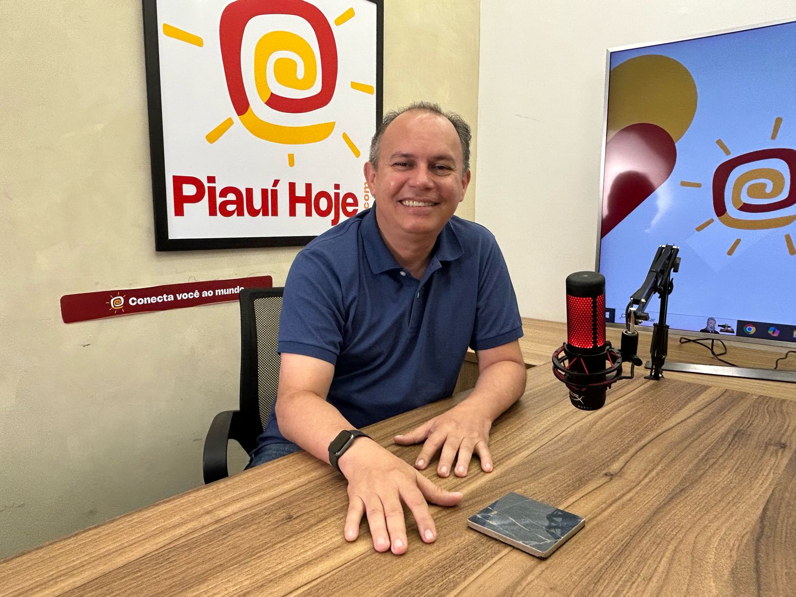 Ricardo Pontes no estúdio do portal Piauí Hoje