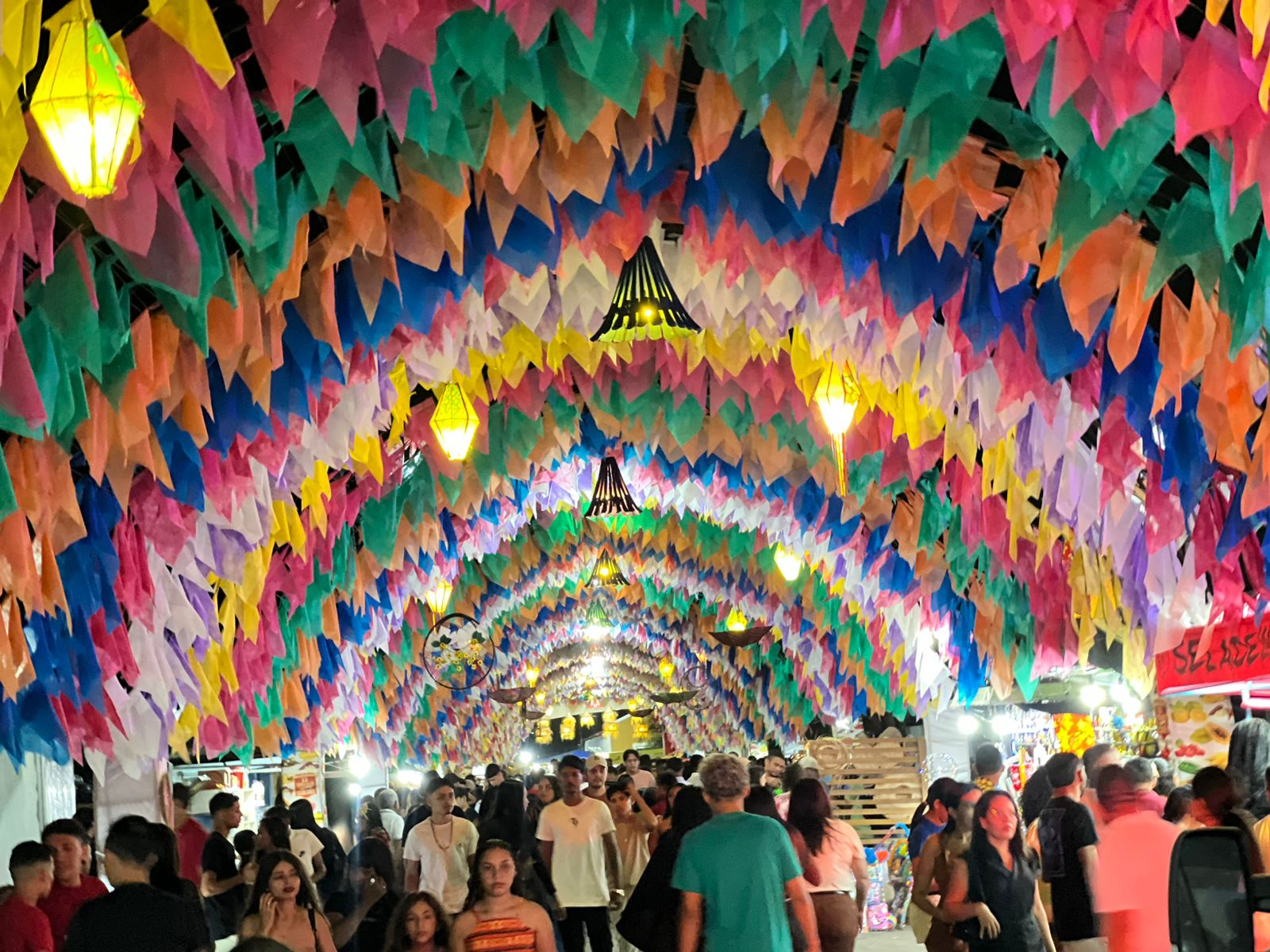 O túnel da entrada mostrou a beleza da festa