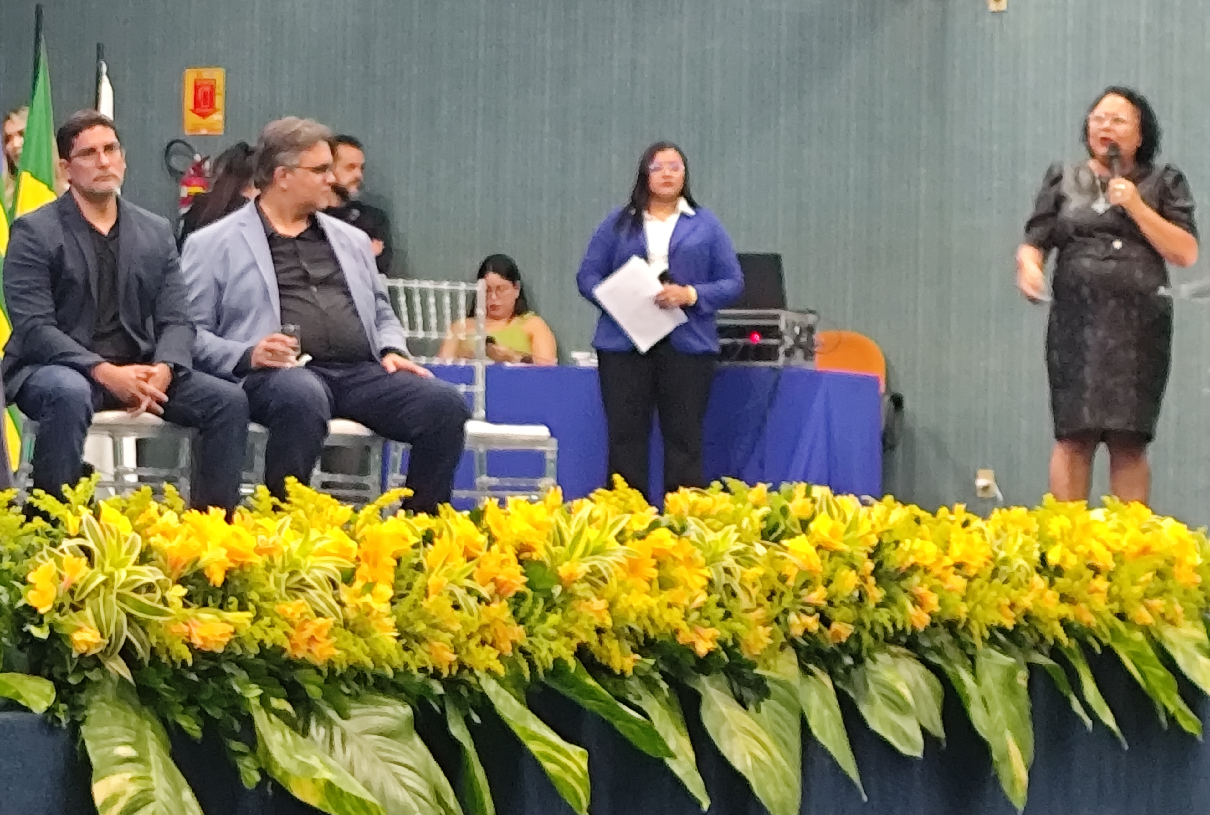 Teresinha Ferreira discursando na solenidade dos 50 anos do CREA/PI