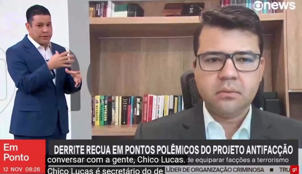 Chico Lucas durante entrevista à Globo News
