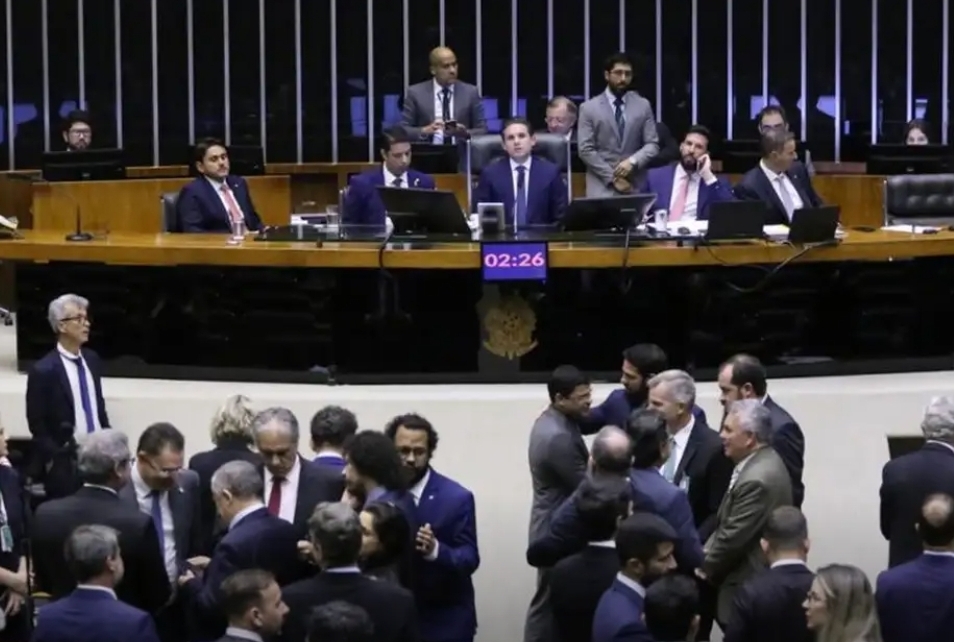 Plenário da Câmara na votação do Projeto de Lei antifacção