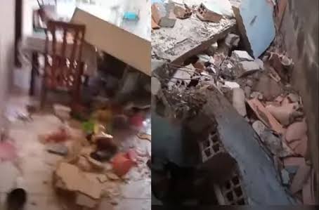 A casa ficou completamente destruída após a explosão