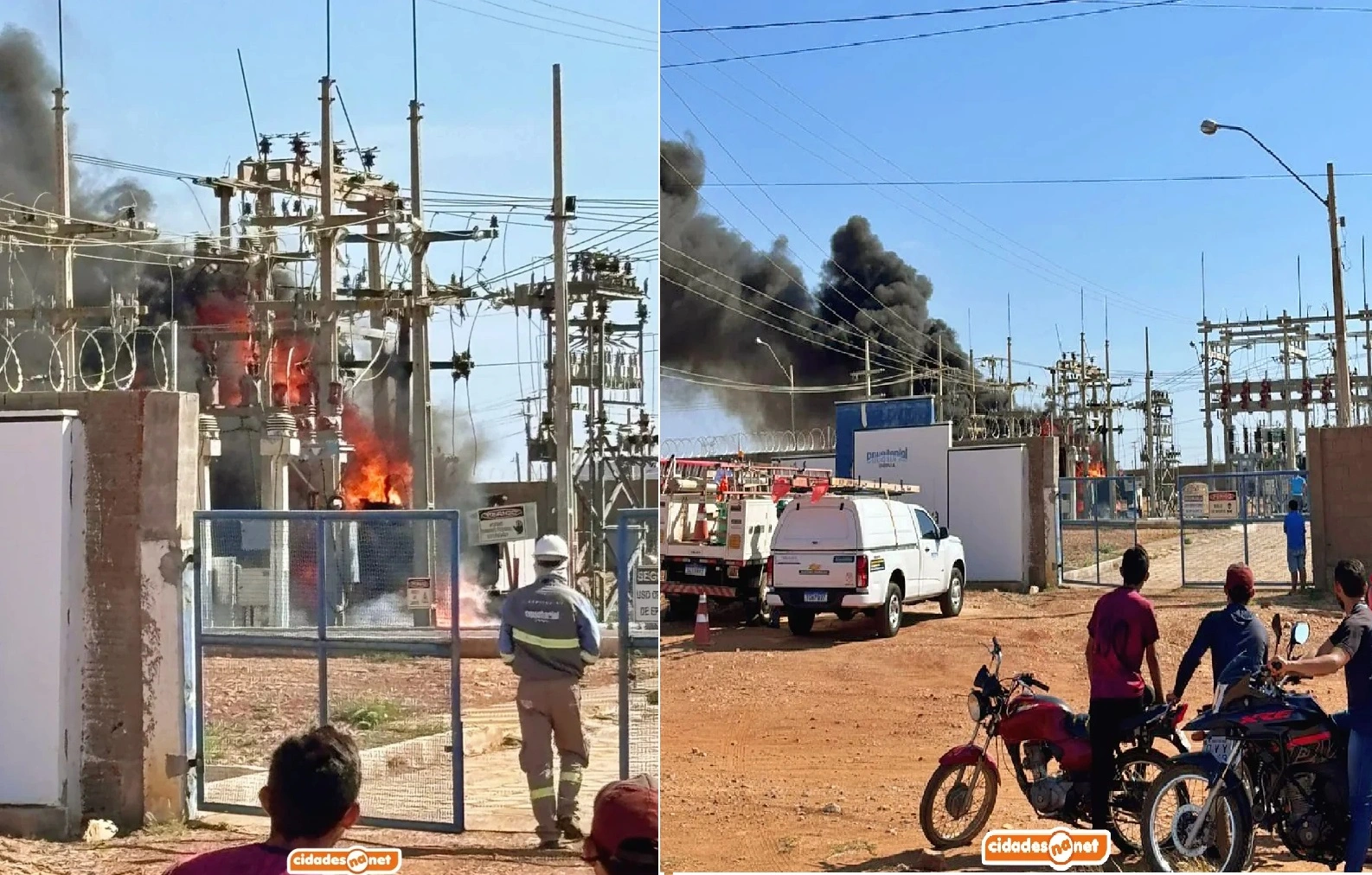 Fogo atinge subestação de energia em Paulistana