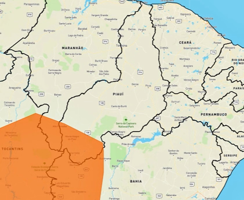 INMET emite alerta laranja para municípios do Piauí