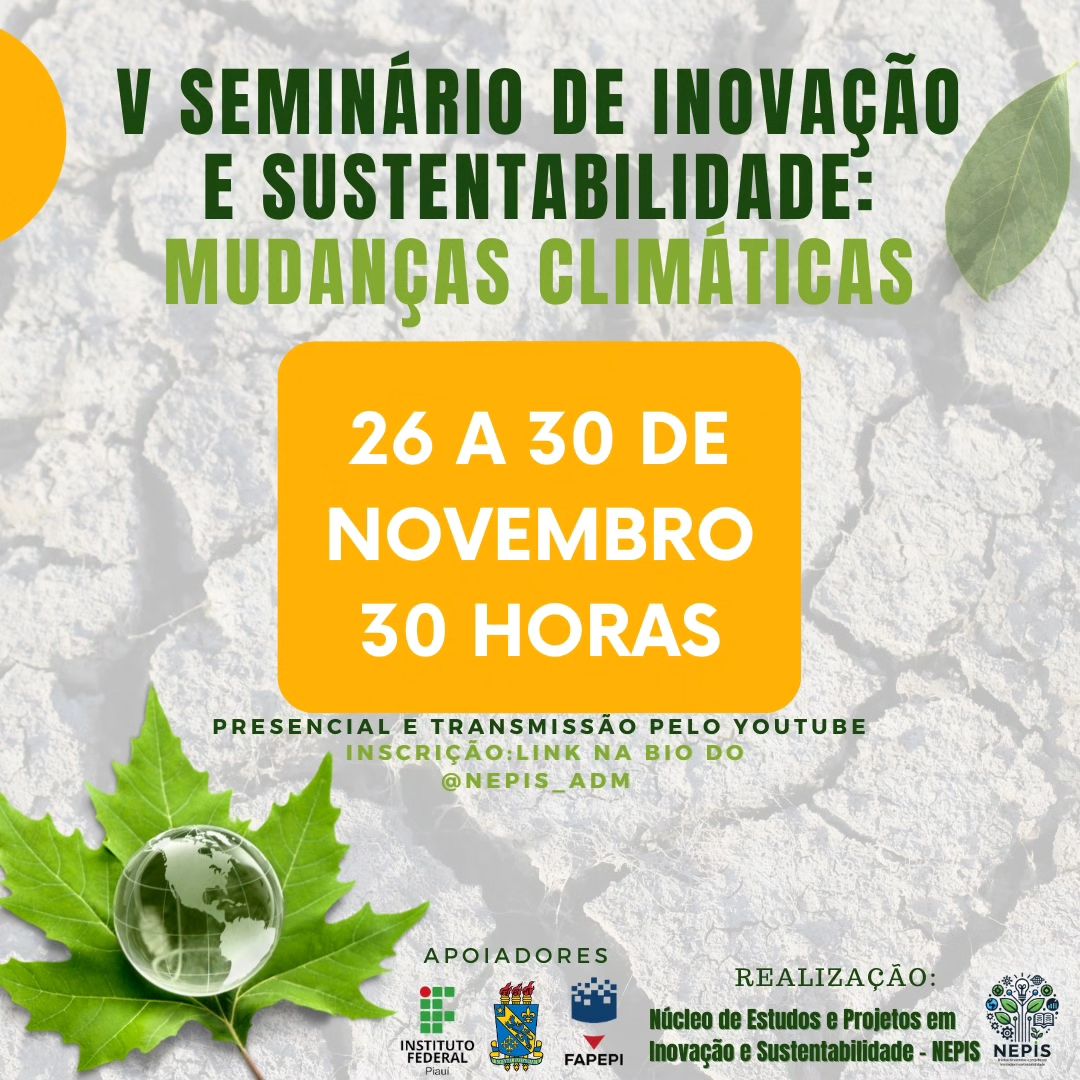 V Seminário de Inovação e Sustentabilidade: Mudanças Climáticas