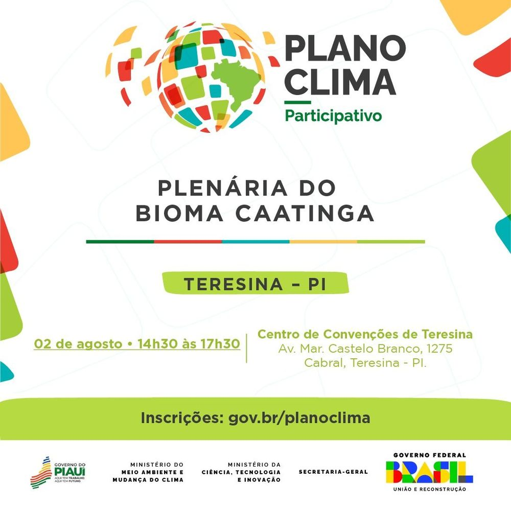 Teresina sedia Plenária do Bioma Caatinga, no Centro de Convenções, na sexta-feira (2)