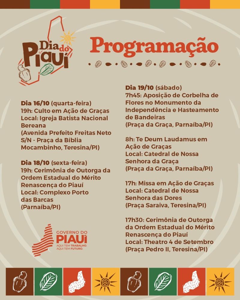 Programação em alusão ao Dia do Piauí