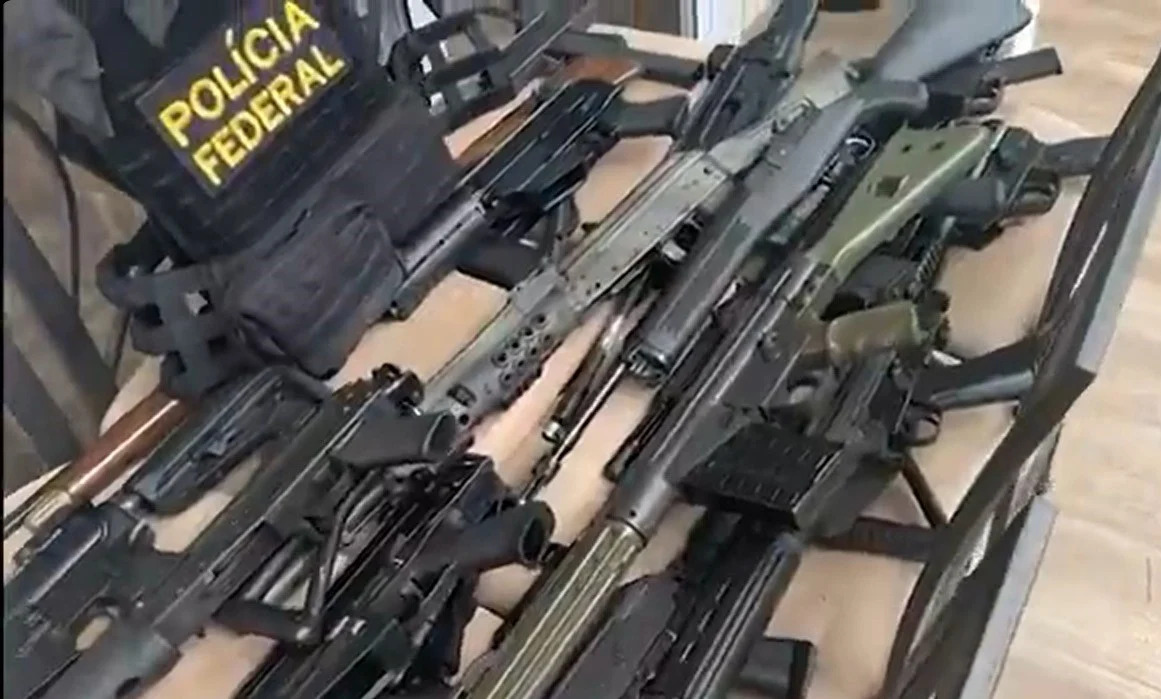 Armas de alto calibre apreendidas pela PF, em Palmas