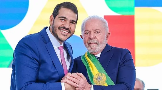 Lula e Jorge Messias, durante a posse do presidente do Brasil