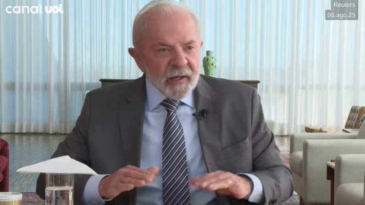 Presidente Lula concede entrevista à Reuters no primeiro dia de tarifaço de Trump a produtos brasileiros