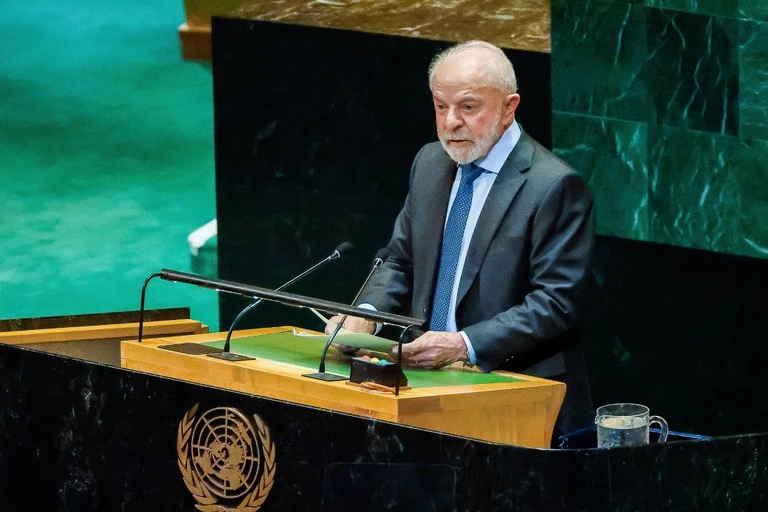 Presidente Lula durante a Conferência Internacional na Sede das Nações Unidas, em Nova York (EUA)