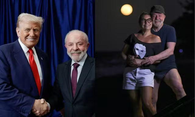 Imagens virais do presidente Lula (PT) com o presidente dos Estados Unidos, Donald Trump, e com a primeira-dama Rosângela da Silva, a Janja