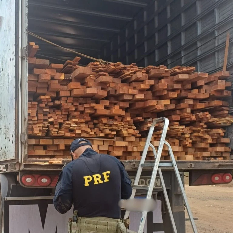 Carga de madeira transportada de forma irregular é apreendida em Picos