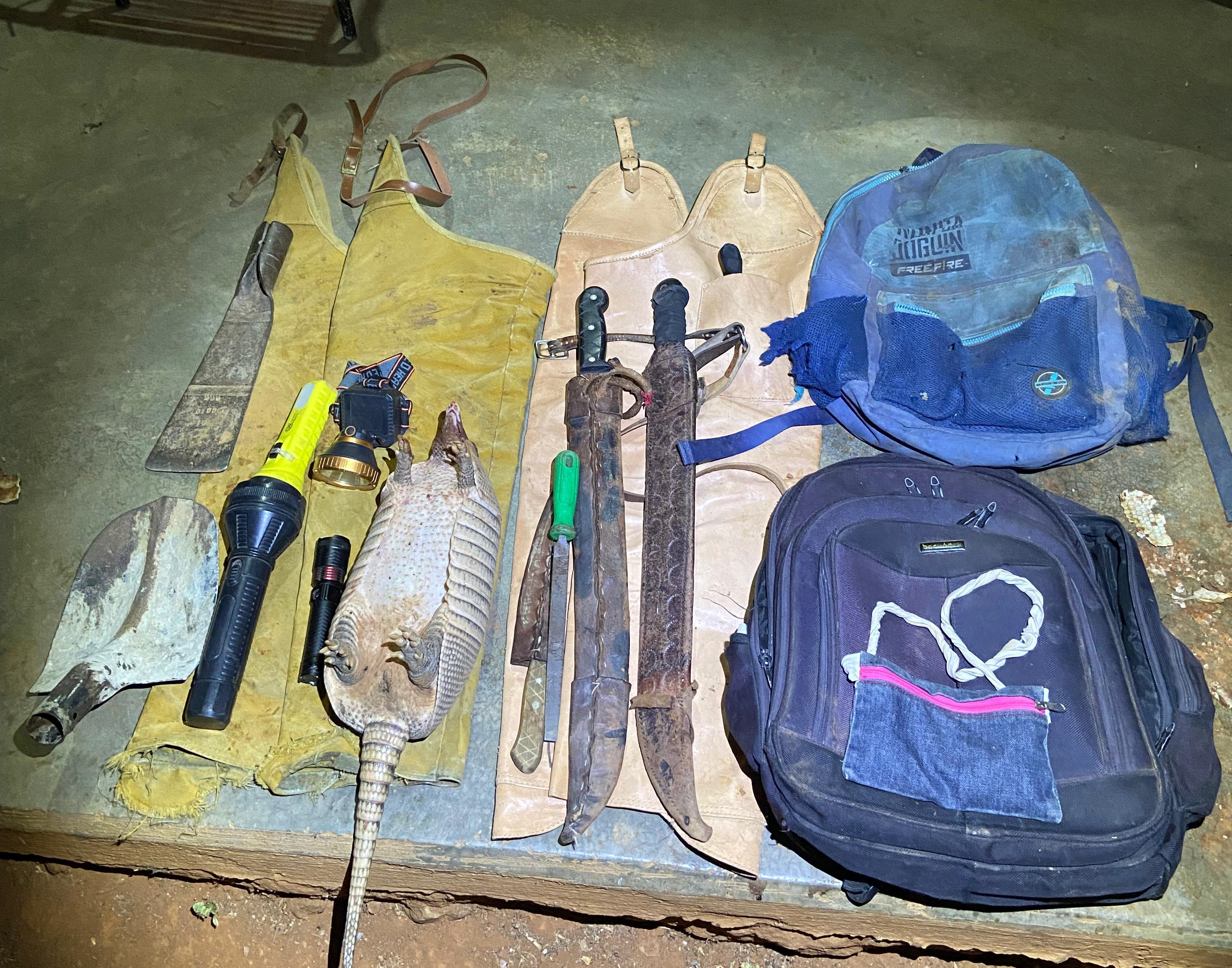 Materiais apreendidos pela Polícia Militar na Serra da Capivara