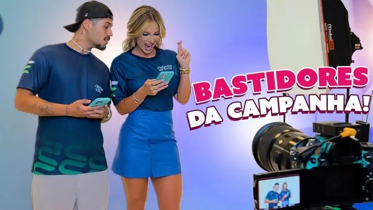 Virgínia e Zé Felipe em bastidores de campanha de empresa de aposta