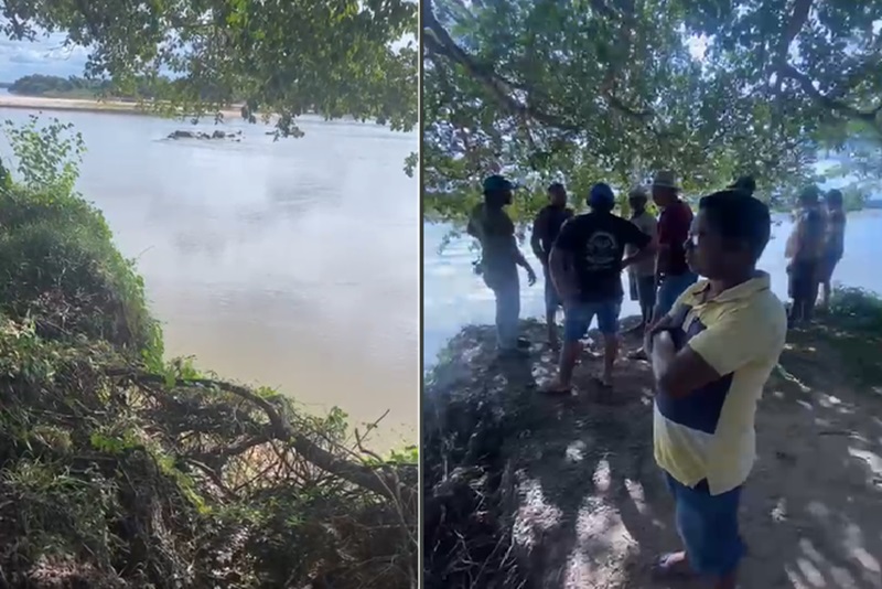 O jovem tomava banho no rio com parentes quando desapareceu nas águas