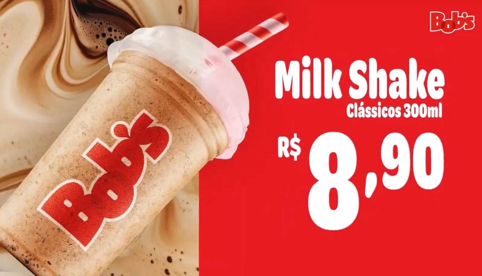 Clássico Milk Shake de 300 ml por apenas R$ 8,90