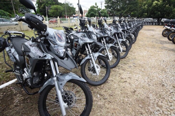 Novas motos destinadas ao patrulhamento da Polícia Militar