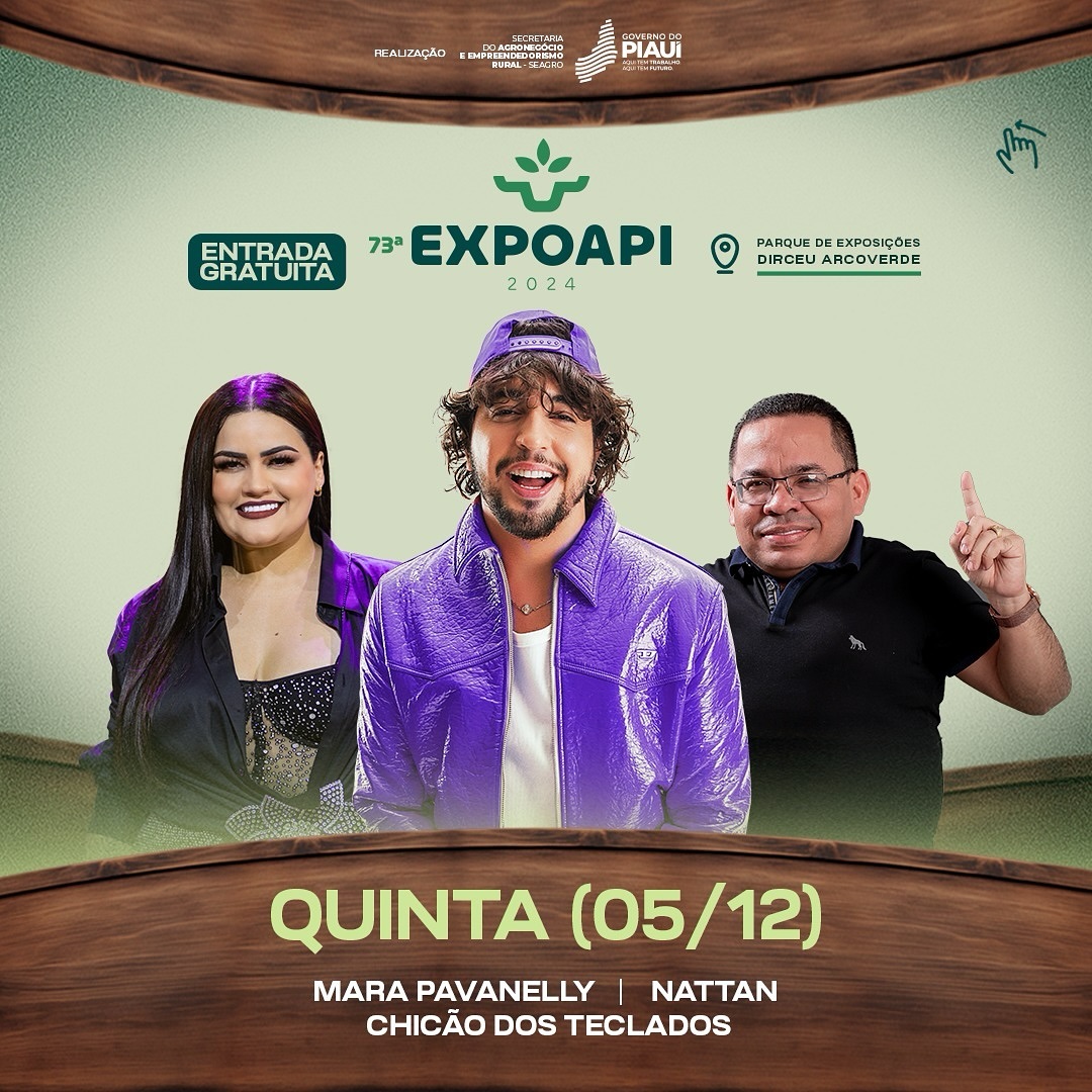 O primeiro dia de shows será na quinta-feira, 5 de dezembro, com apresentações de Mara Pavanelly, Nattan e Chicão dos Teclados