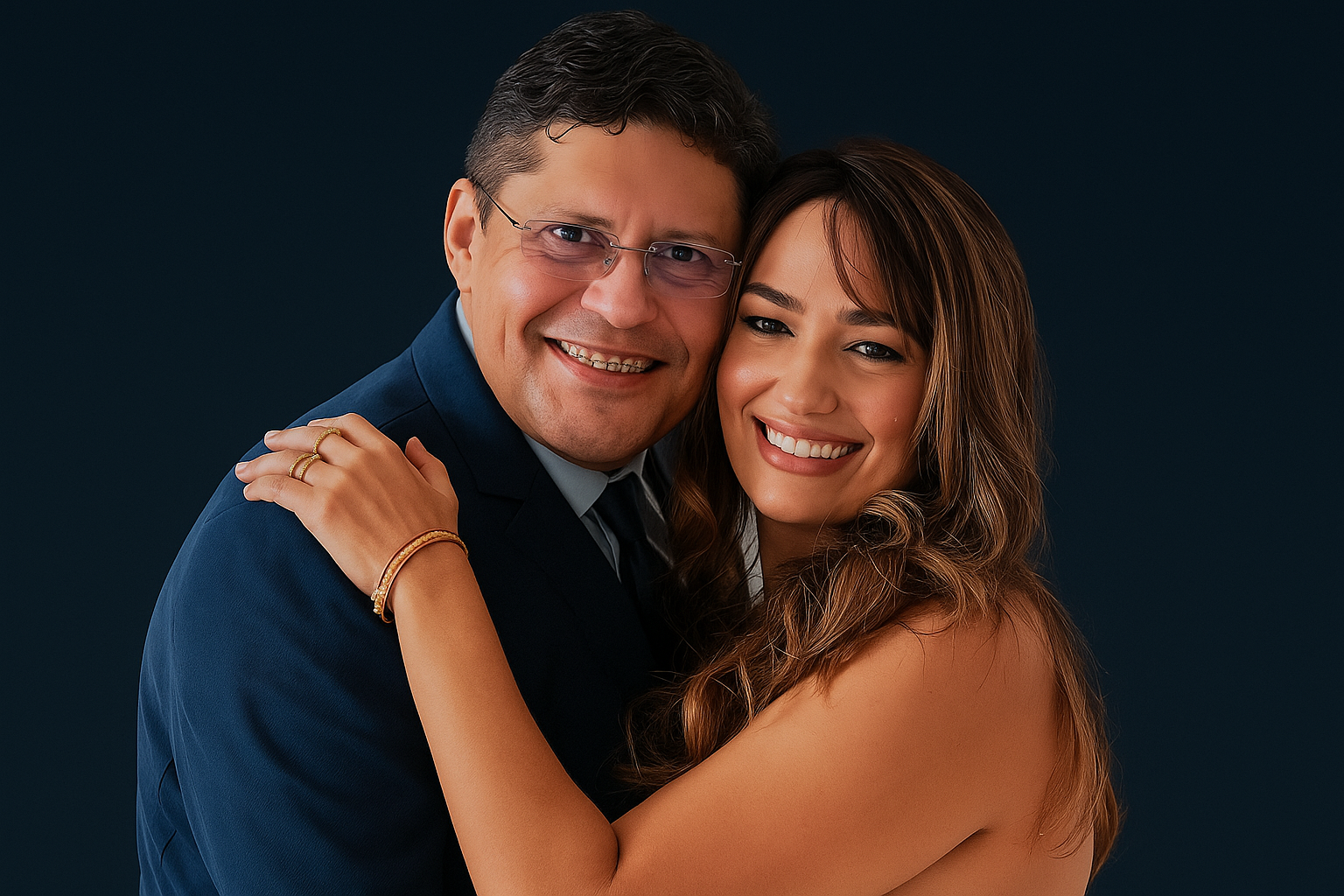 Darllan Barros e a esposa Natane Barros